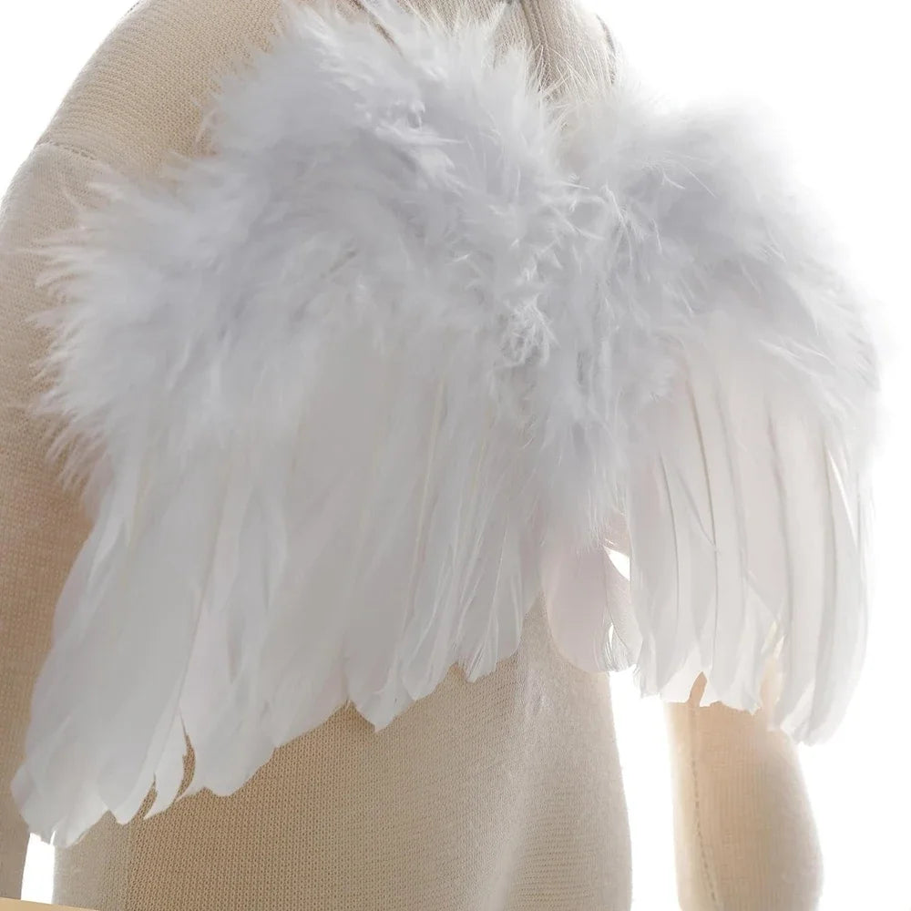Newborn Photo Props Angel Feather Wings with Leaf Headband childrensterritory