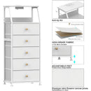 Dresser with Nightstand, Fabric Drawers, and White Shelves childrensterritory