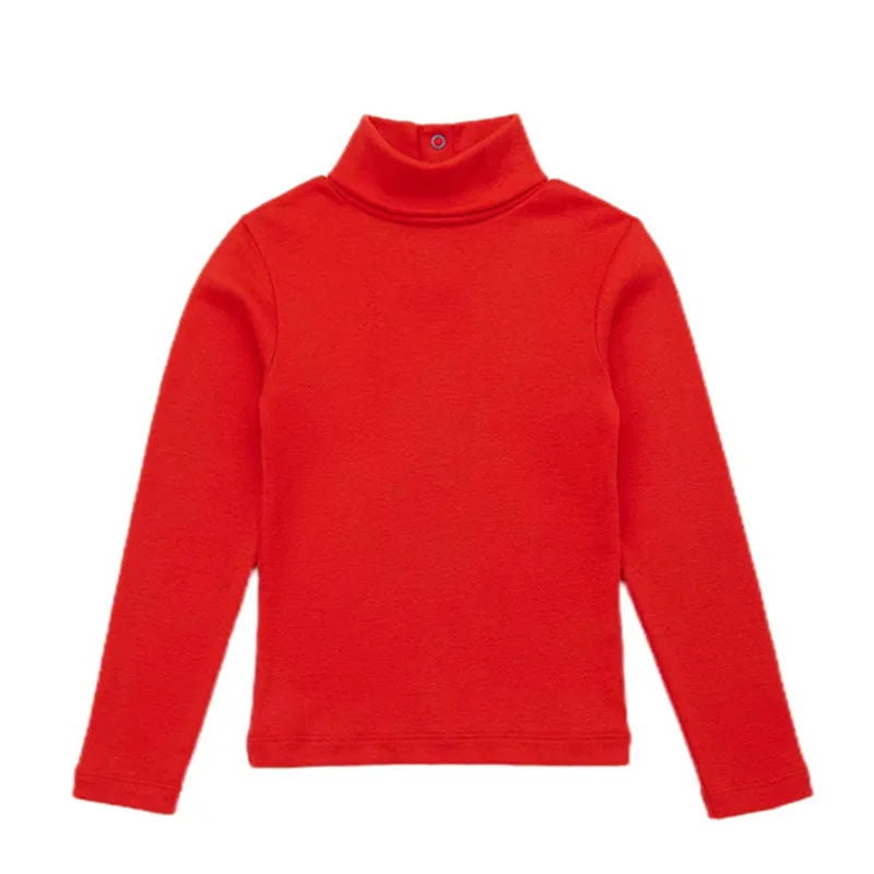 Retro Style Girls' Sweet Mid-Neck Tops for Autumn