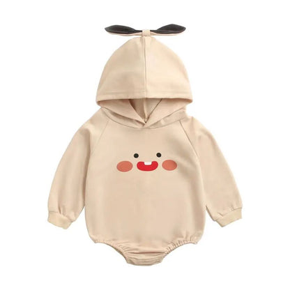 Baby Girls Cartoon Hooded Warm Cotton Bodysuits childrensterritory