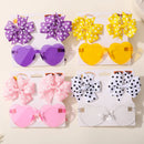 Girls Hair Bows And Colorful Heart Sun Glasses