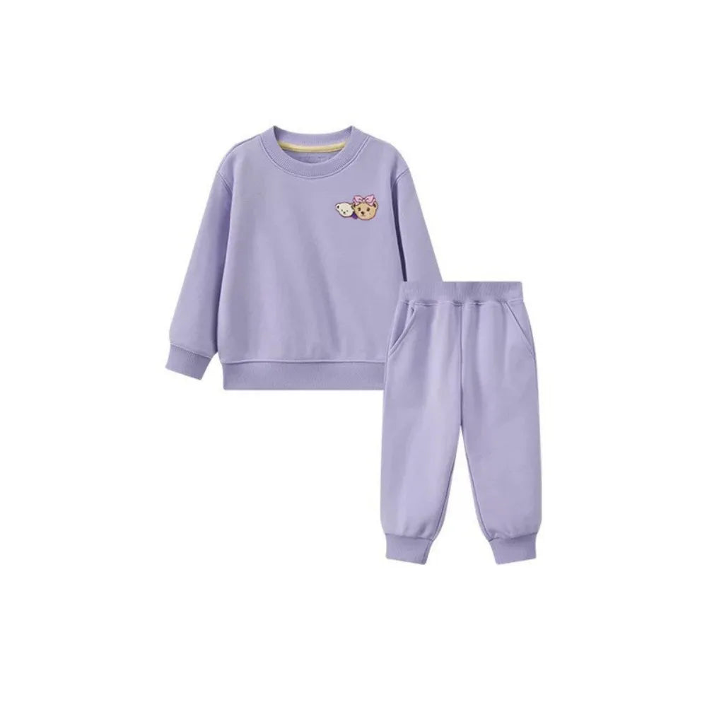 Kids Cartoon Print Long Sleeves Warm Clothing Set childrensterritory