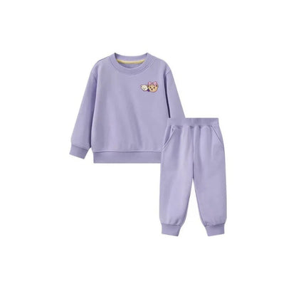 Kids Cartoon Print Long Sleeves Warm Clothing Set childrensterritory