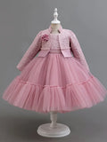 Little Girls Elegant Fluffy Princess Dress Set for Spring Autumn childrensterritory