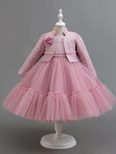 Little Girls Elegant Fluffy Princess Dress Set for Spring Autumn childrensterritory