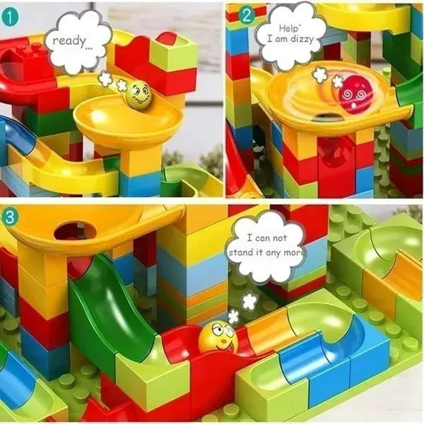 88PCS Small Size DIY Bricks Marble Maze Ball Track Building Blocks