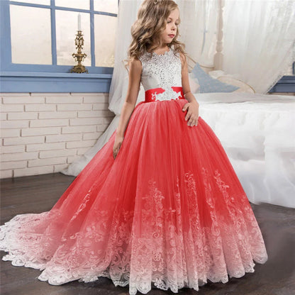 Long Bridesmaid Kids Dresses For Girls/Princess Dresses