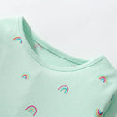 Long Sleeves Rainbow Design Girls Mesh Dress childrensterritory