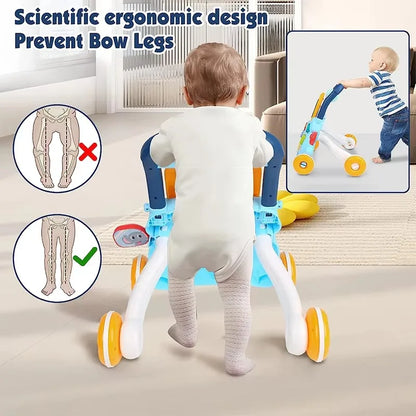 3 in1 Sit to Stand Learning Musical Walker for Toddlers