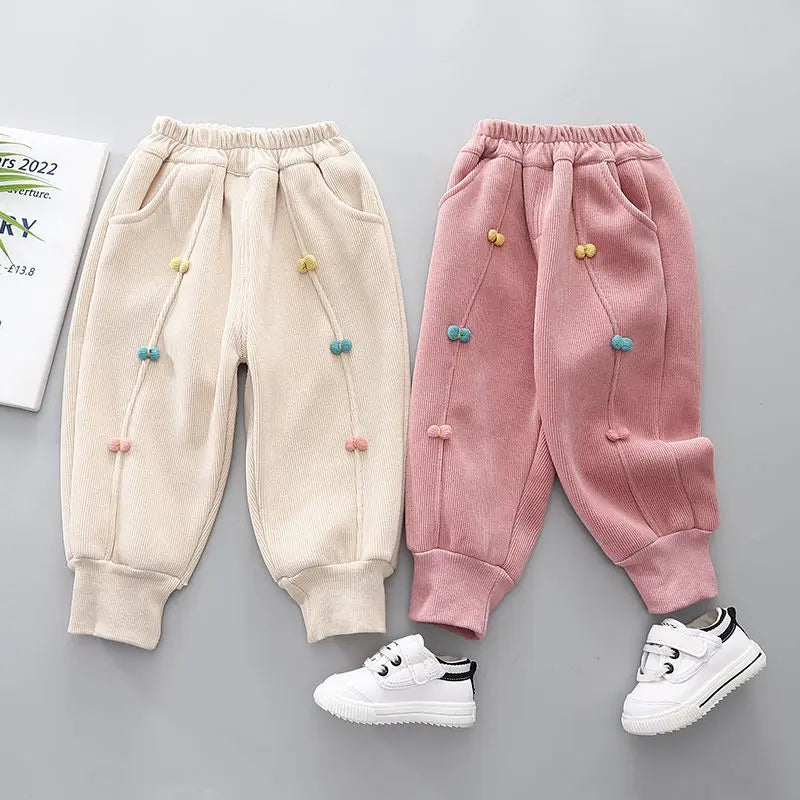 Girls’ Soft and Comfortable Winter Casual Trousers childrensterritory