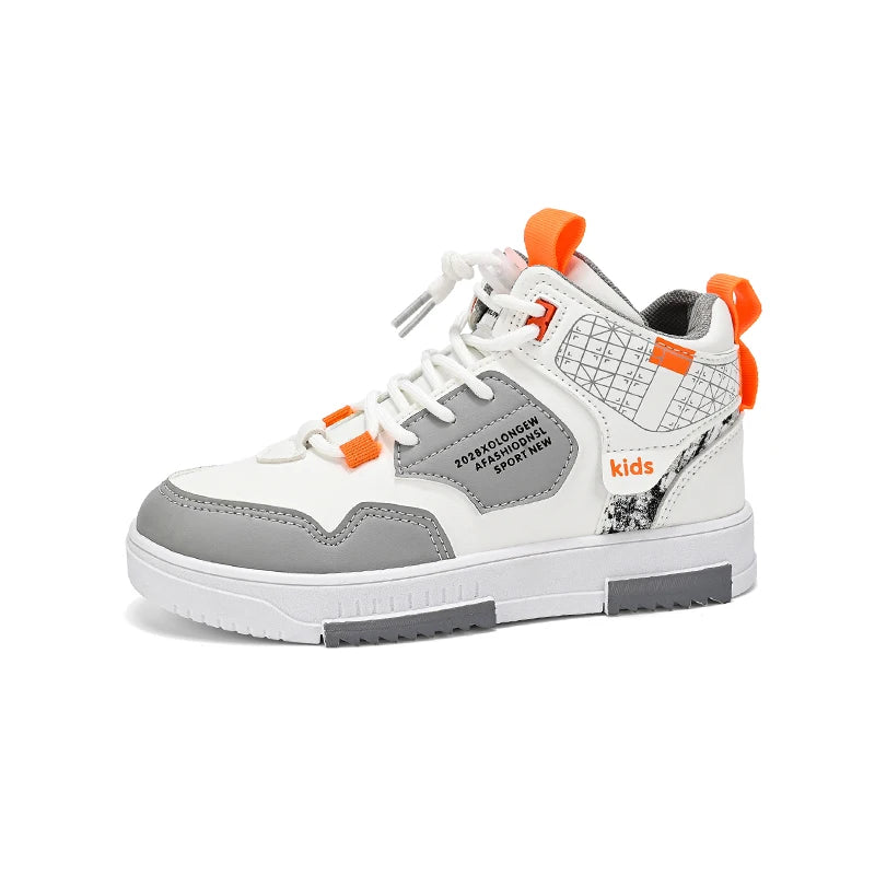 Kids White Casual School Tennis Sports Sneakers