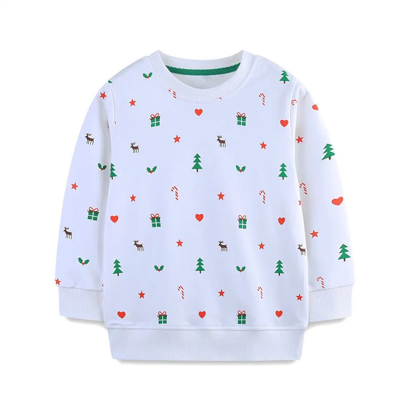 Cartoon Animal Print Long Sleeve Kids Boys Sweatshirts