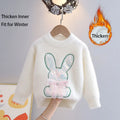 Kids Girls Cartoon Rabbit Design Fall Winter Pullover childrensterritory