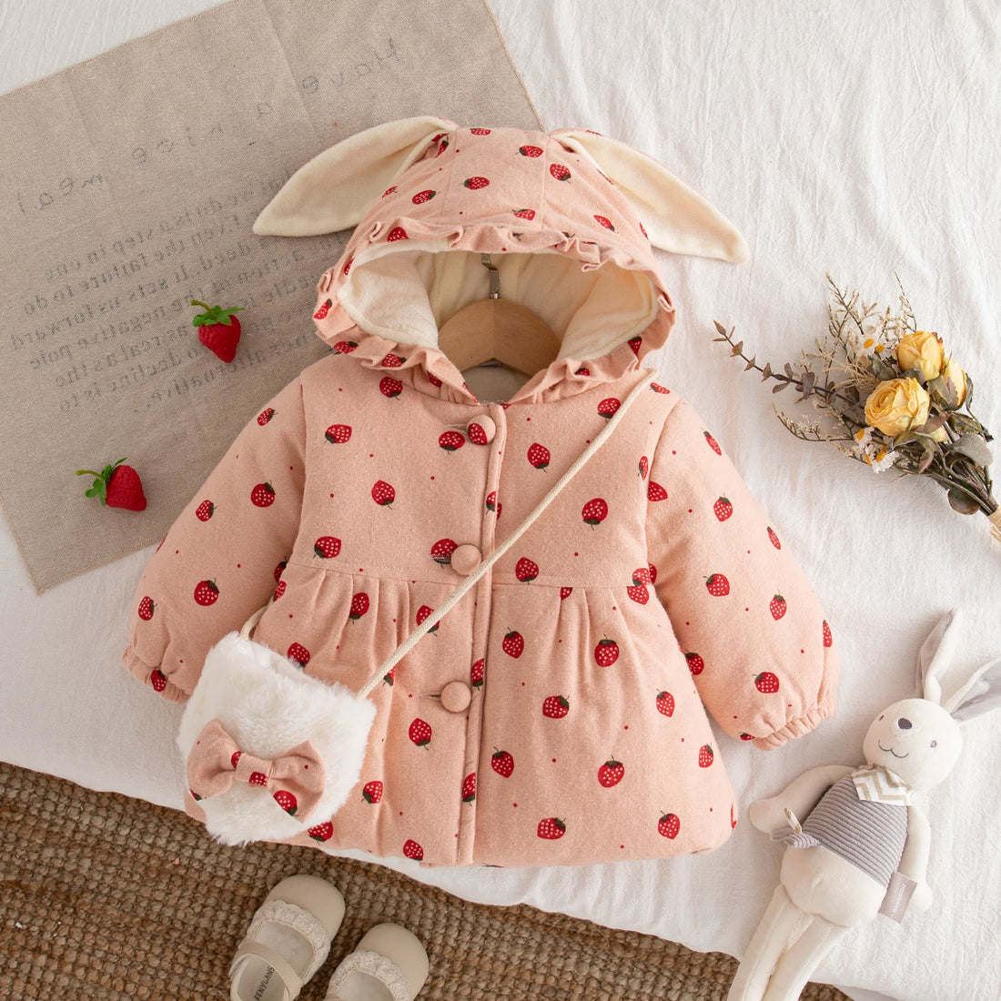 Girls Cartoon Design Winter Warm Jackets childrensterritory