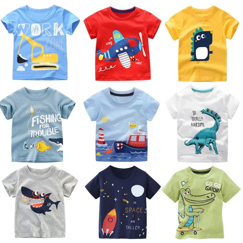 Cartoon Design Soft Cotton Summer Tees/T-shirts for Kids childrensterritory