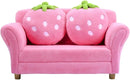 Upholstered Two-seater Toddler Sofa with Strawberry Pillows