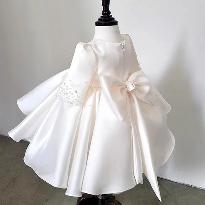 Baby Girls Elegant Tulle Pearls Design Baptism, Wedding Dresses childrensterritory