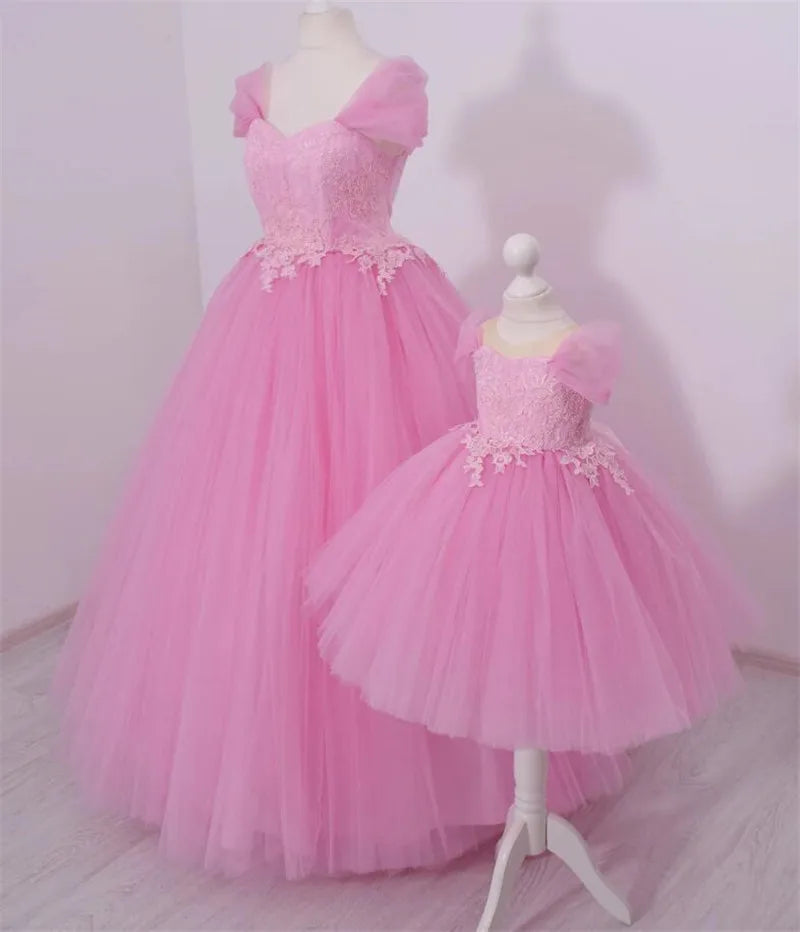 Mommy and Me Long Princess Birthday Party Gowns