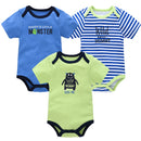 3PCS/Lot Newborn Baby Cartoon Printed Summer Romper