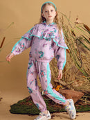 Girls Floral Print Hooded Jacket and Trouser Clothing Set childrensterritory