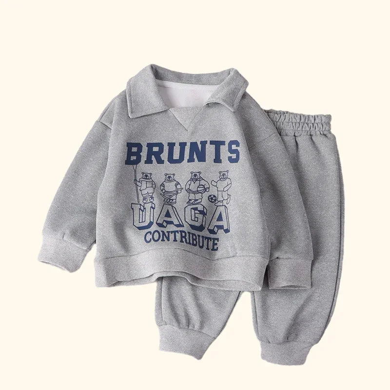 Kids' Long-Sleeved Cartoon Print Winter Tracksuit childrensterritory
