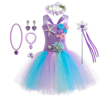 Girls Mermaid Style Tutu Princess Birthday/Halloween Party Dresses childrensterritory