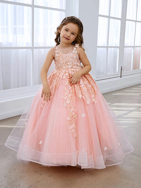 Girls' Sleeveless Long Princess Party Dresses