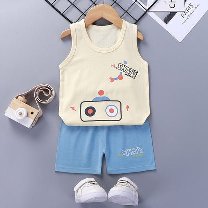 2PCS Cotton T-Shirts and Shorts Set for Toddler Boys Girls childrensterritory