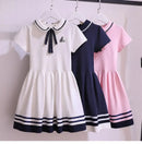 Kids' Girls' Short-Sleeve School Dresses For Summer