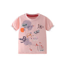 Kids Girls Cartoon Design Cotton Summer Tees/Tops childrensterritory