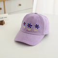 Little Girls Flowers Embroidery Adjustable Sports Caps childrensterritory