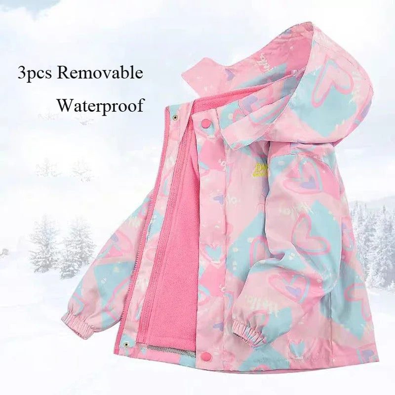 Girls’ Full-Sleeve Printed Hooded Jackets