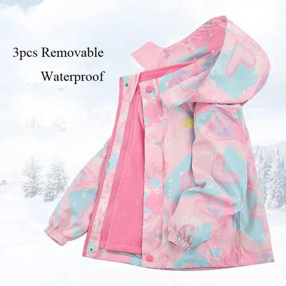 Girls’ Full-Sleeve Printed Hooded Jackets