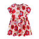 Kids Girls Cartoon Flowers Embroidery Cotton Dresses