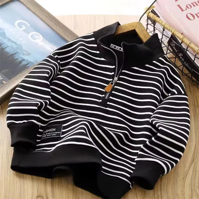 Casual Striped Design Sports Sweatshirts for Kids childrensterritory