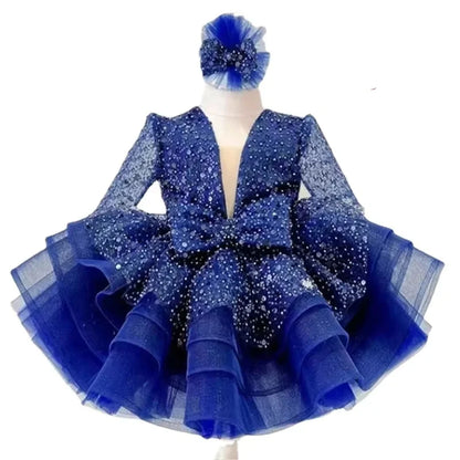 Shining V-Neck Baby/Kids Girls Communion Dresses