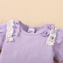 Baby Girl 3pcs Bodysuit, Printed Short, Bow Headband Clothing Set childrensterritory