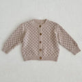 Solid Color Long Sleeve Infant Girls Knitted Cardigans childrensterritory