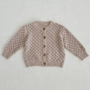 Solid Color Long Sleeve Infant Girls Knitted Cardigans childrensterritory