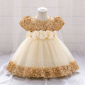Baby Girl Sequin Lace Designed Fluffy Baptism, Birthday Dress