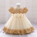 Baby Girl Sequin Lace Designed Fluffy Baptism, Birthday Dress