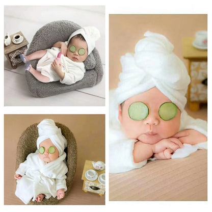 5PCS Bathrobes Outfit Props Set for Newborn Photography