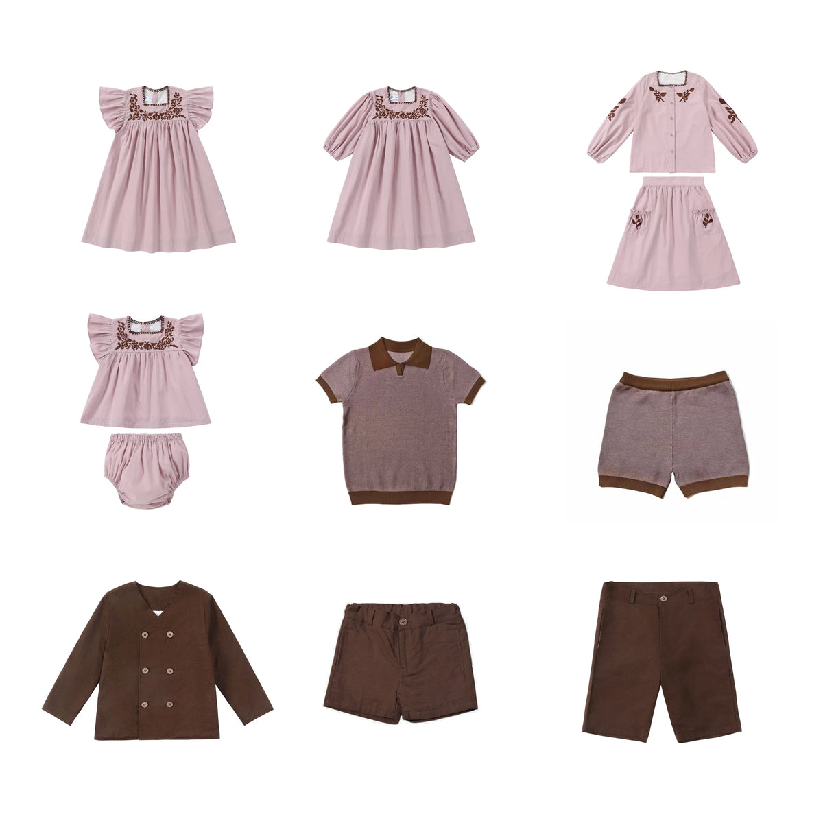 Embroidered Baby/Kids Family Matching Clothing Set for Summer childrensterritory
