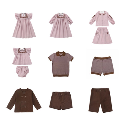 Embroidered Baby/Kids Family Matching Clothing Set for Summer childrensterritory
