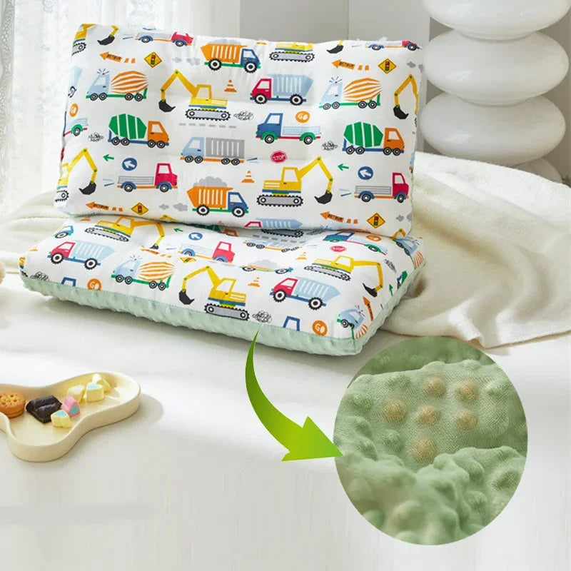 Cartoon Print Breathable Soft Gauze Baby Velvet Pillow childrensterritory