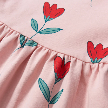 Kids Girls Korean Style Floral Print Summer Party Dress childrensterritory