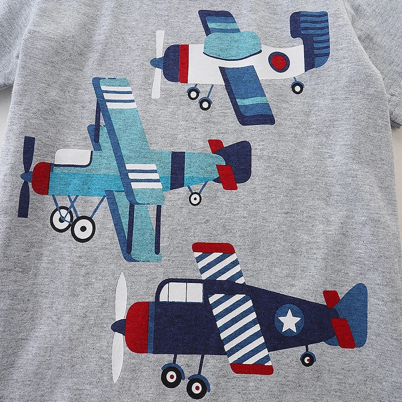 Kids Boys Helicopter Printed Summer T-shirt