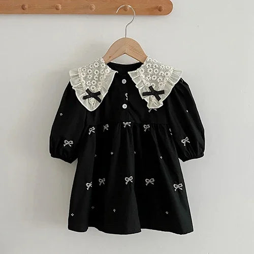 Baby Kids Long Sleeves Lace Design Christmas Party Costumes