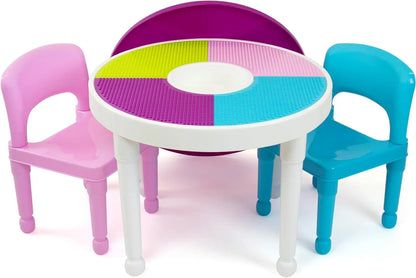 2-in-1 Kids Activity Table and 2 Chairs Set