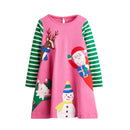 Animals Cartoon Embroidered Design Casual Dresses for Girls childrensterritory